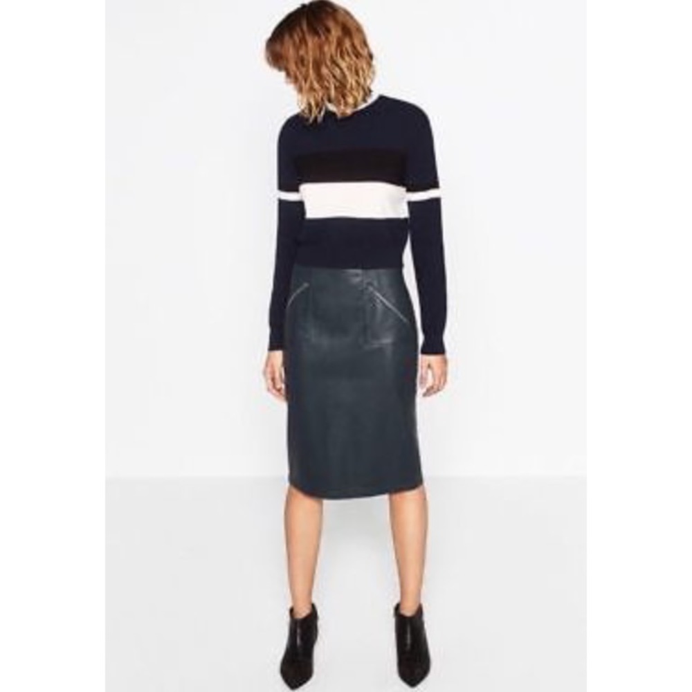 NWT Zara faux leather pencil skirt